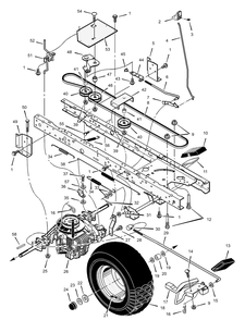 Drive Assembly Diagram and Parts List for 465606X683A 2001 Briggs and Stratton Lawn Tractor